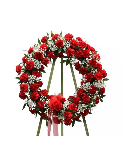 Red Carnation Wreath Wreath Standing Spray