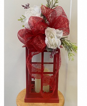 Red Christmas Lantern with Led Candle Great Gift Idea!