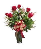 Red Christmas Roses Rose Arrangement