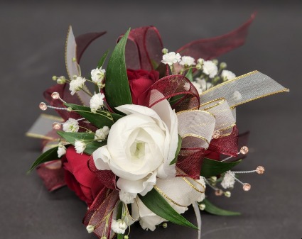 Red & Classic Wrist Corsage