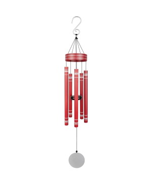 Red Etched Wind Chimes