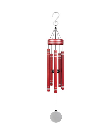 Red Etched Wind Chimes