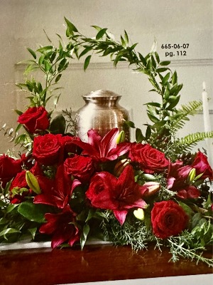 Red Florail-Urn Urn Arrangement