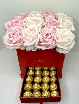 Red Flower Box & Candy Floral Box