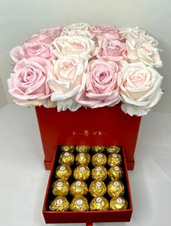 Red Flower Box & Candy Floral Box