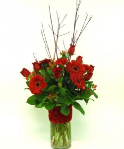 Passionate Reds Mixed Vase Bouquet