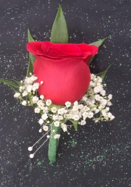 Red Galore Rose Boutonniere  