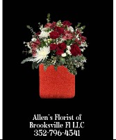 Red Glitter Cube  Fresh Cut Flowers in a Keepsake Container