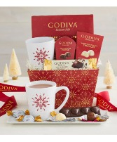 Red Godiva Glistening Gift Basket Gift Basket including Chocolates + Novelty Cup!