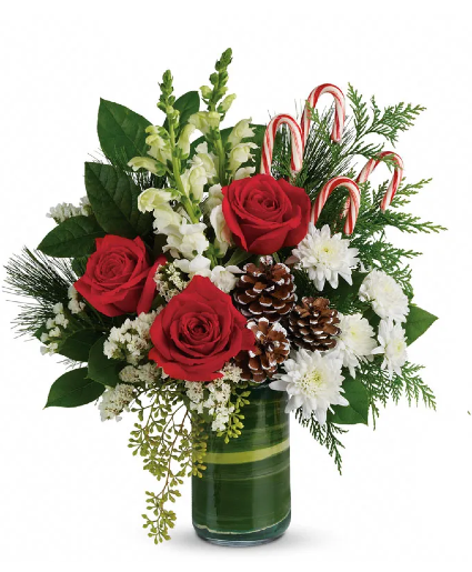 Red, Green & Candy Cane Bouquet 