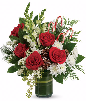 Red, Green & Candy Cane Bouquet christmas