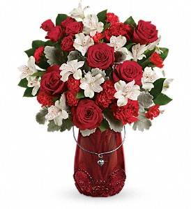 Red Haute Bouquet Teleflora Keepsake Vase