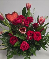 Tulips and Mini Roses Floral Arrangement