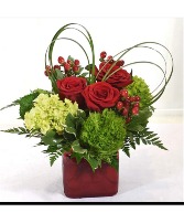 Red Heart Fresh Vase Arrangement