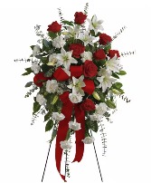 Red Heaven spray standing spray and wreaths