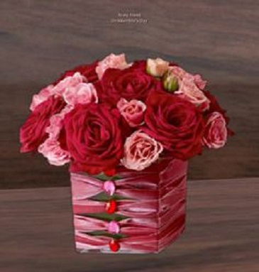 Red Hot Cinnamon and Cotton Candy Floral Arrangement