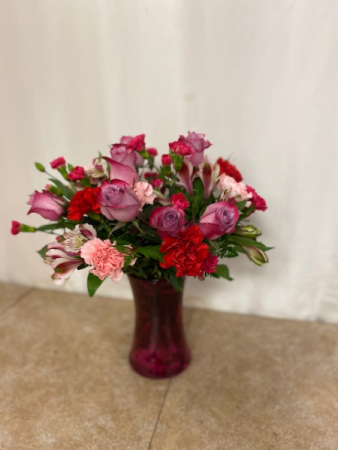Red Hot Club Reds and purple flowers