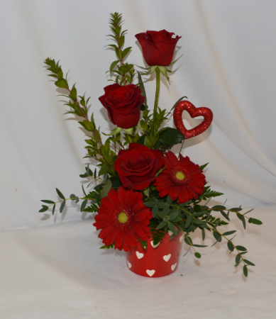 RED HOT HEART Fresh Arrangement