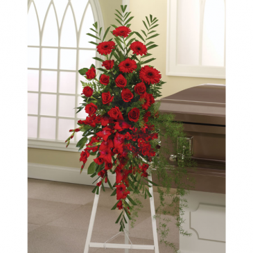 Red Memory funeral spray