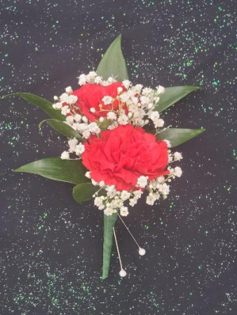 Red Mini Carnation Boutonniere  FHF-902 ***Pick Up Only***