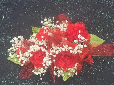 Red Mini Carnation Wrist Corsage FHF-302 ***Pick Up Only***