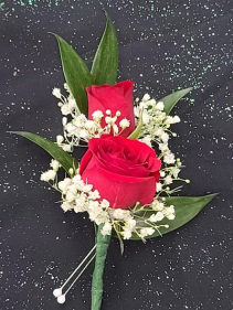 Red Mini Rose Boutonniere  FHF-702 ****Pick Up Only****