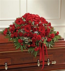 Red Mixed Half Casket Cover Funeral