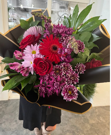Red, Pink and Purple  Hand-Tie Bouquet Hand Tied Bouquet