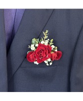Red Pocket Boutonniere PROM