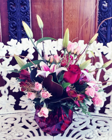 Red Prism Vase