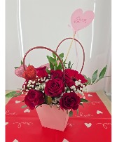 Red  Purse Arrangment  Roses