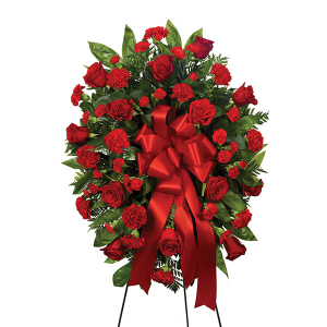 Red Rememberence Sympathy Standing Spray