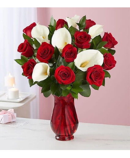 Red Rose And Calla Lily Boquet
