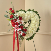 Red Rose And Lily Standing Open Heart 