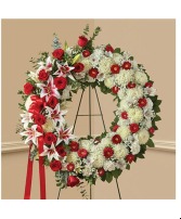 Red Rose And Lily Standing Wreath™ 