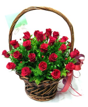 Red Rose Basket Anniversary/Gifts Basket