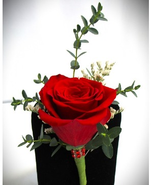 RED ROSE BOUTINNIERE - IN STORE PICK UP ONLY BOUTINNIERES