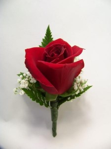 Red Rose Boutonniere 