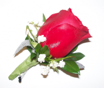 Red Rose Boutonniere 