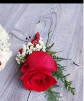 Red Rose Boutonniere  