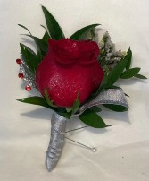 Red Rose Boutonniere  