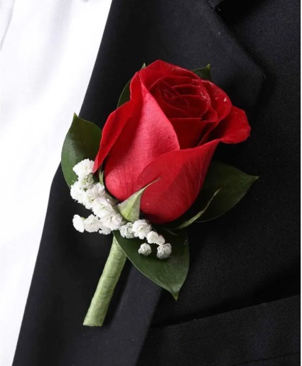 Red Rose Boutonniere Boutonniere