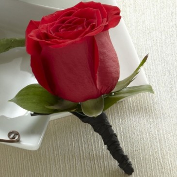 Red Rose Boutonniere