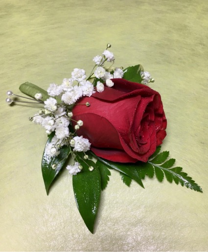 Red Rose Boutonnière  Available in other colors 