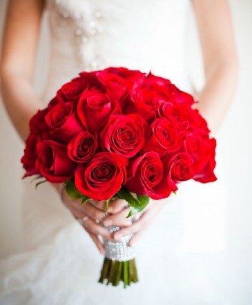 Red Rose Bridal Bouquet  Wedding Package  in Weymouth, MA | Weymouth Flower Shop