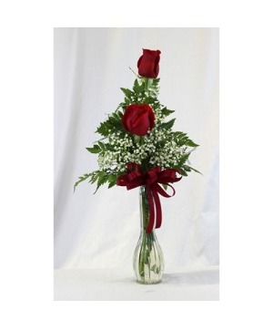 Red Rose Bud Vase 