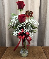 RED ROSE BUD VASE Rose Arrangement