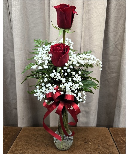 RED ROSE BUD VASE Rose Arrangement