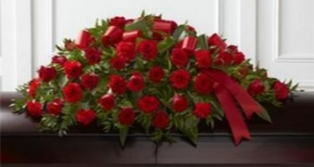 Red Rose & Carnation Blend Casket Spray in Fredericton, NB | GROWER DIRECT FLOWERS LTD Red Rose & Carnation Blend Casket Spray in Fredericton, NB | GROWER DIRECT FLOWERS LTD