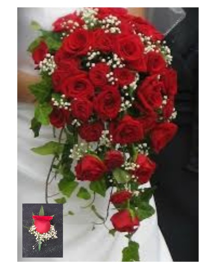 Red Rose Cascade Elopement Package  Wedding Flower Packages